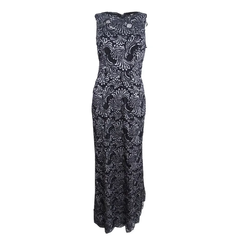 Extra Savings casual dressAdrianna Papell Women's Two-Tone Lace Gown (2, Black/Silver)