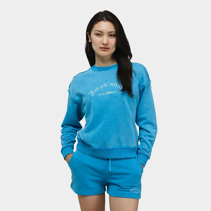 Members Only Juicy Couture Women's Embroidered Pullover Sweatshirt / Wave
