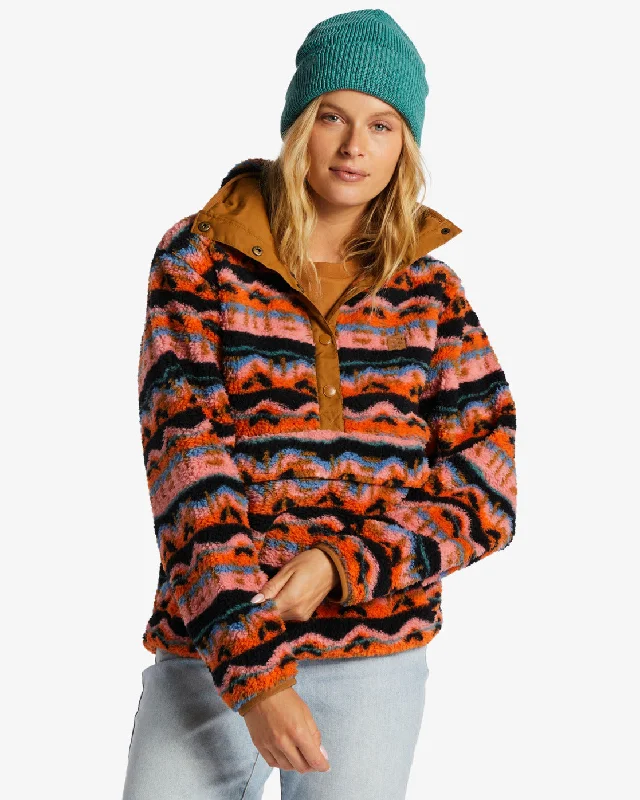 Flash Sale Switchback Mock Neck Fleece - Papaya