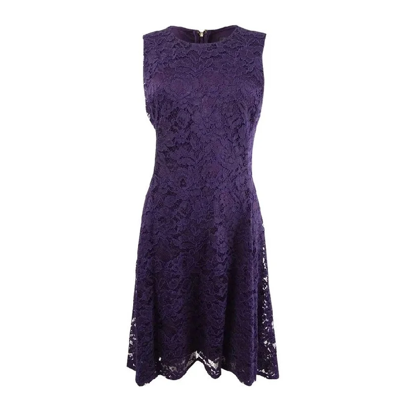 Can't Miss casual shift dressDKNY Women's Lace Fit & Flare Dress (2, Aubergine)