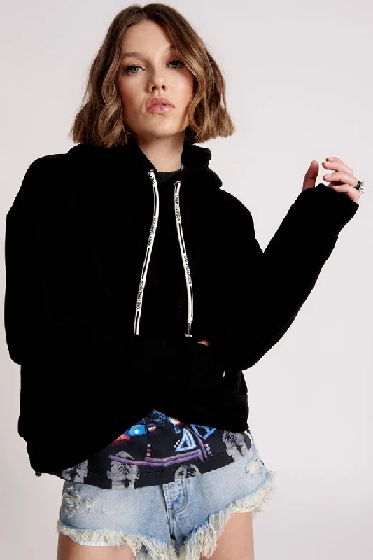 Online Exclusive ONE TEASPOON Womens OTS Twisted Hoody Black