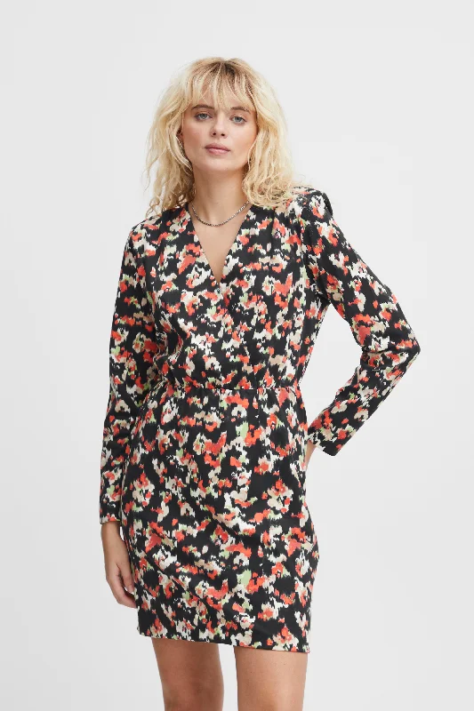 Crazy Deals elegant evening dressKATIE V-NECK MINI DRESS (TOTAL ECLIPSE)
