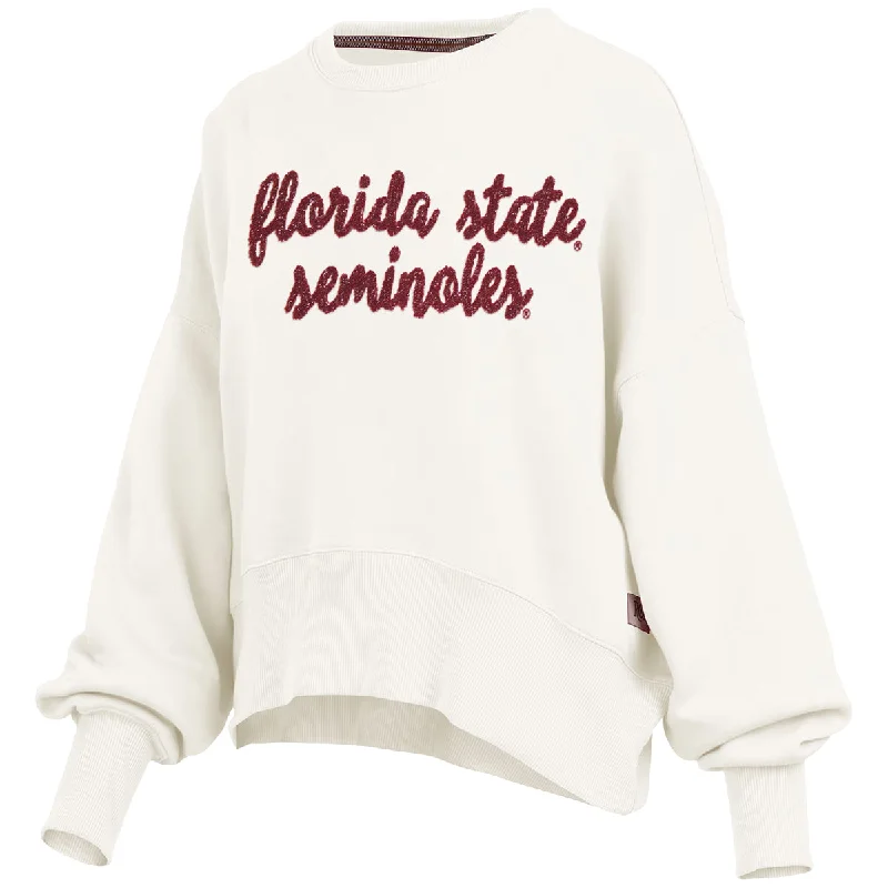 Best Bargains Pressbox Women's Florida State Seminoles Dolman Crew Fleece - Ivory