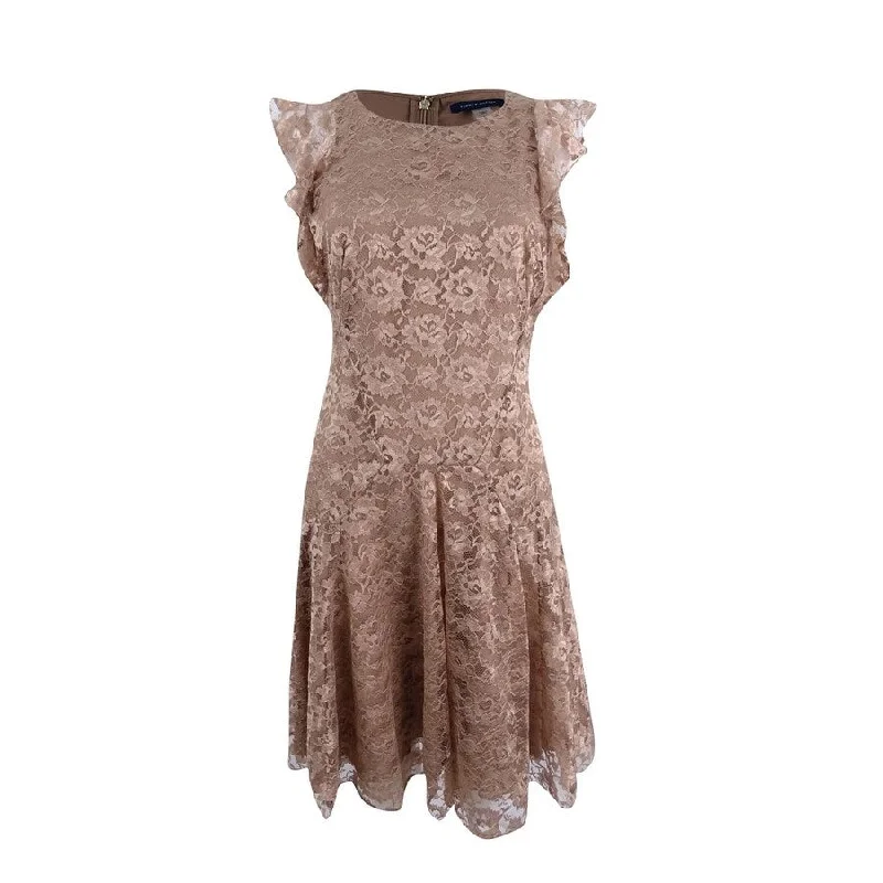 Get It Before It’s Gone cocktail dressTommy Hilfiger Women's Flutter-Sleeve Lace Fit & Flare Dress Get It Before It’s Gone cocktail dressTommy Hilfiger Women's Flutter-Sleeve Lace Fit & Flare Dress
