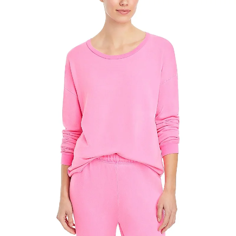 Take Advantage Aqua Womens Cotton Blend Crewneck Sweatshirt