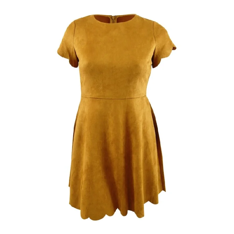 Today’s Deal puff sleeve dressPappagallo Women's Faux-Suede Scalloped Dress (10, Mustard) Today’s Deal puff sleeve dressPappagallo Women's Faux-Suede Scalloped Dress (10, Mustard)