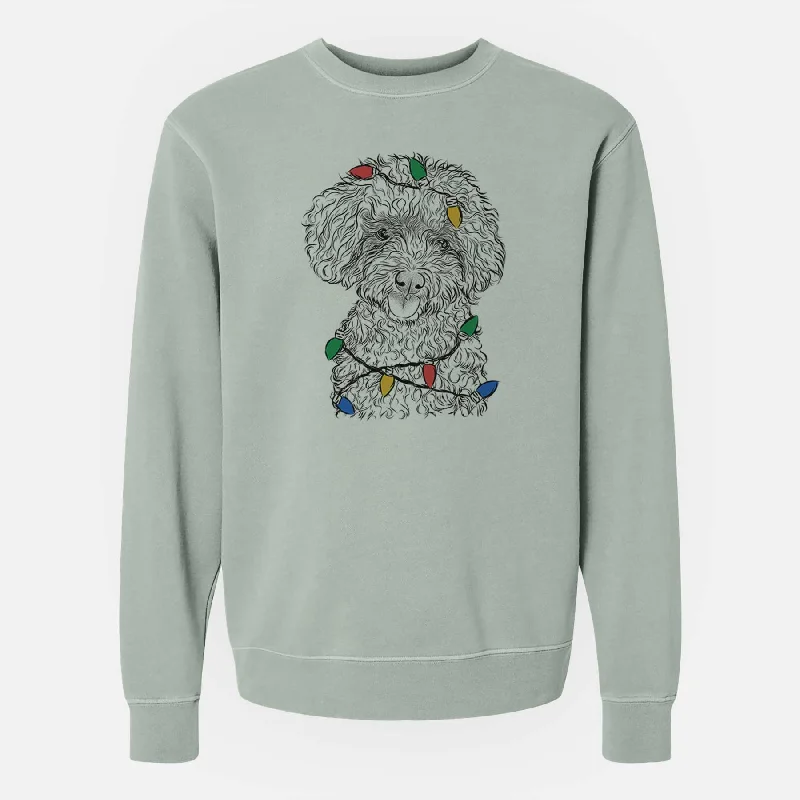 Price Buster fitted workout hoodieChristmas Lights Satsu the Micro Teacup Poodle - Unisex Pigment Dyed Crew Sweatshirt Price Buster fitted workout hoodieChristmas Lights Satsu the Micro Teacup Poodle - Unisex Pigment Dyed Crew Sweatshirt