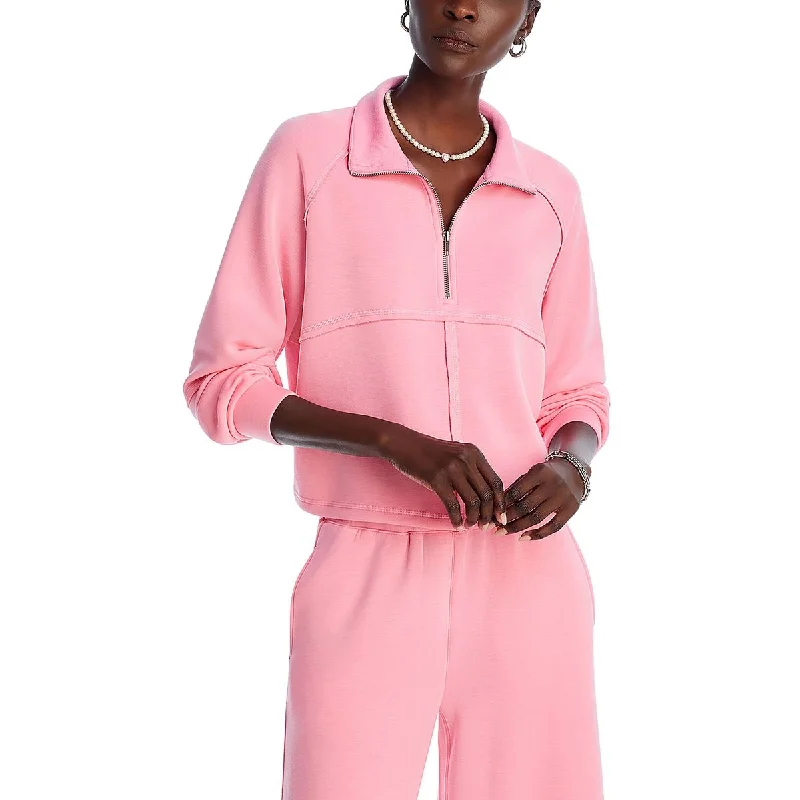 Daily Specials Vintage Havana Womens Mock Neck Long Sleeve 3/4 Zip Pullover