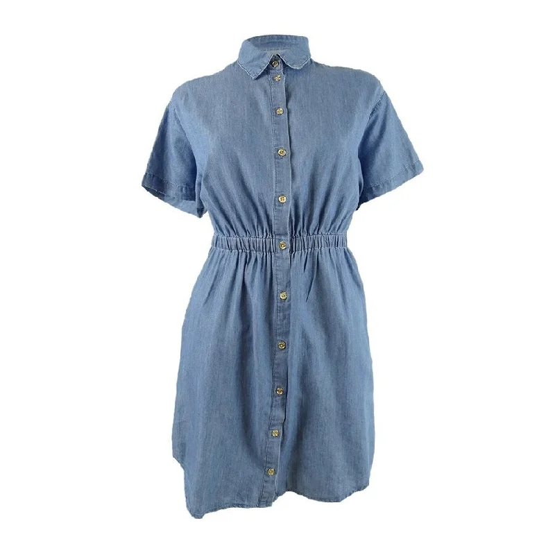 Limited Availability chic shift dressMICHAEL Michael Kors Women's Shirtdress (L, Light Cadet Wash) Limited Availability chic shift dressMICHAEL Michael Kors Women's Shirtdress (L, Light Cadet Wash)