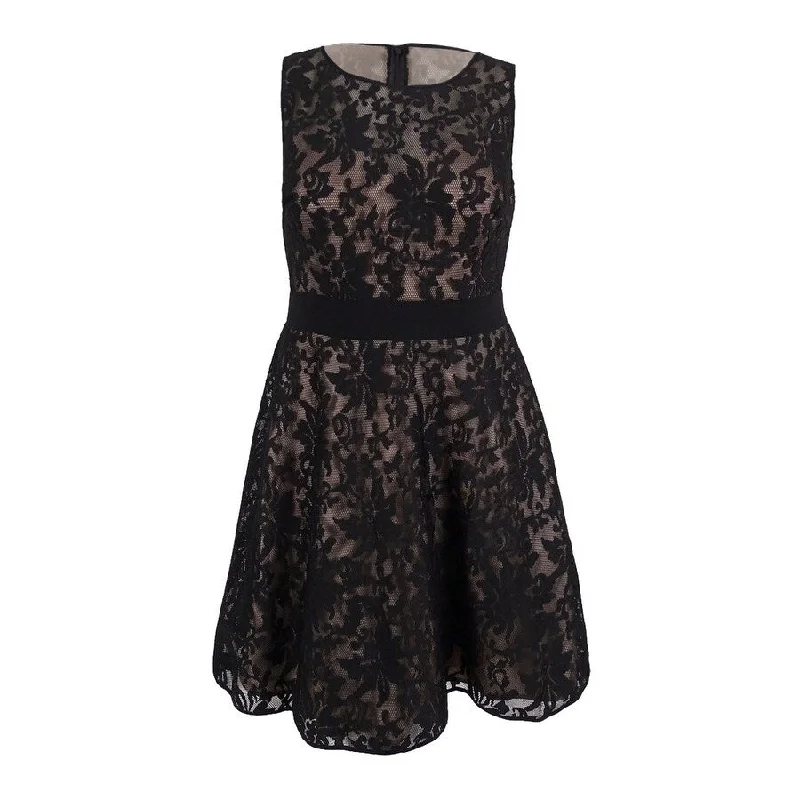 Daily Deals modern dressXscape Women's Plus Size Lace Fit & Flare Dress (6, Blush)
