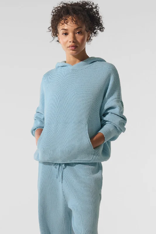 Can't Miss Scholar Hooded Sweater - Celestial Blue Heather