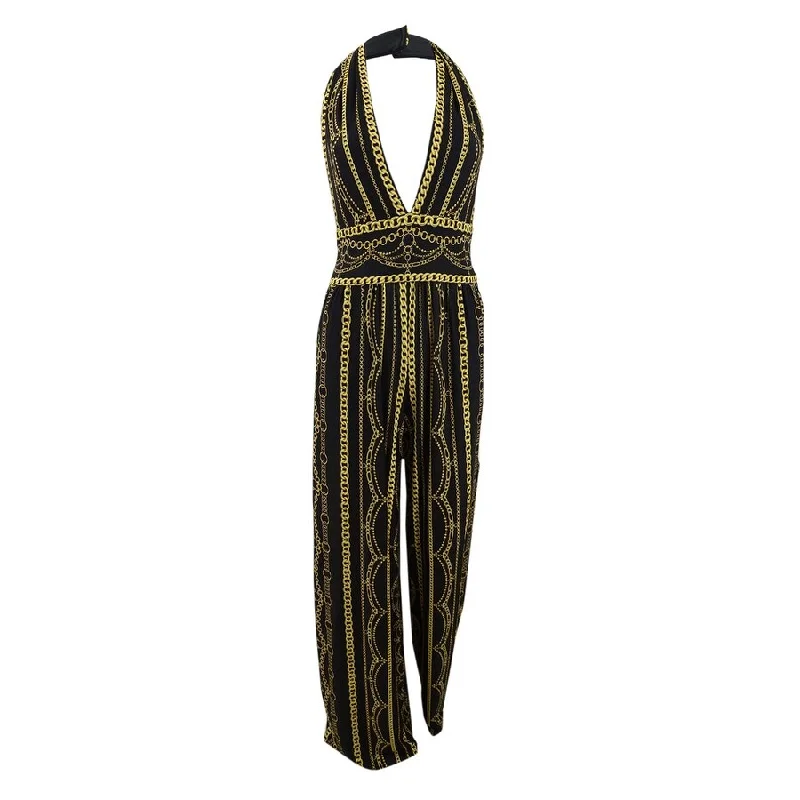 Steals and Deals structured dressSho Women's Plunging Chain-Print Jumpsuit