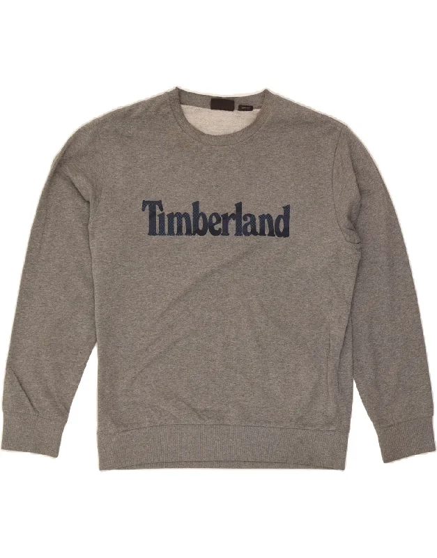 Reduced Prices TIMBERLAND Mens Graphic Sweatshirt Jumper Large Grey Cotton
