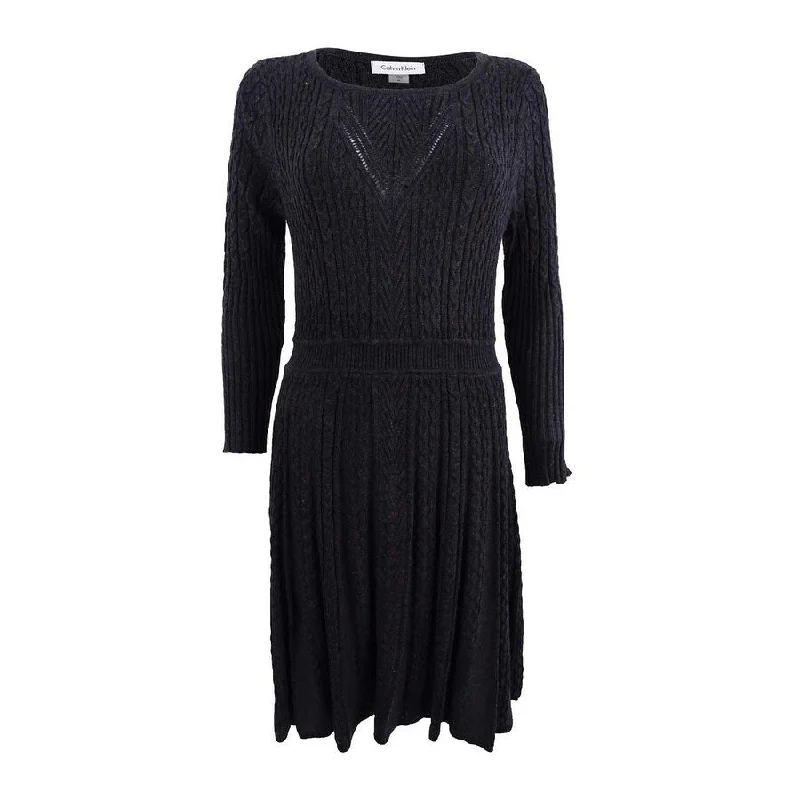 Time-Limited Offer layered dressCalvin Klein Women's Fit & Flare Sweater Dress