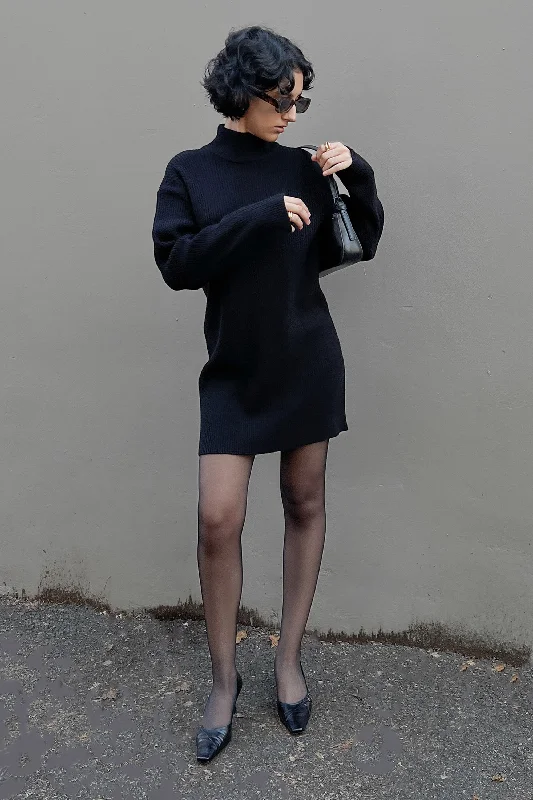 Special Offer knit dressMINI TURTLENECK SWEATER DRESS
