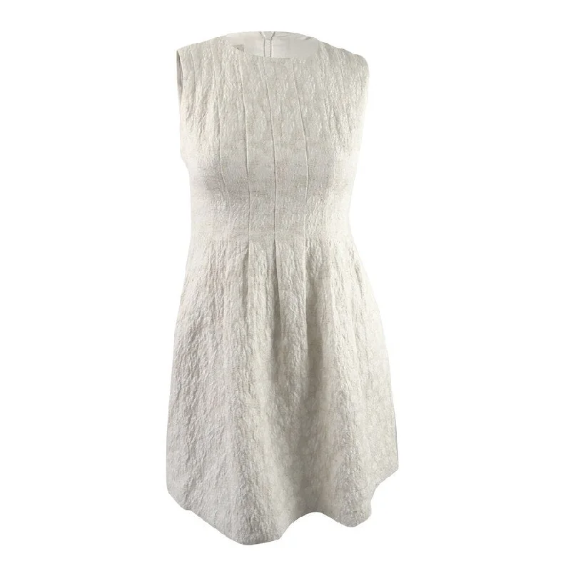 YEAR-End Sale one-shoulder dressAnne Klein Women's Textured Fit & Flare Dress (12, Beach/White Combo) YEAR-End Sale one-shoulder dressAnne Klein Women's Textured Fit & Flare Dress (12, Beach/White Combo)