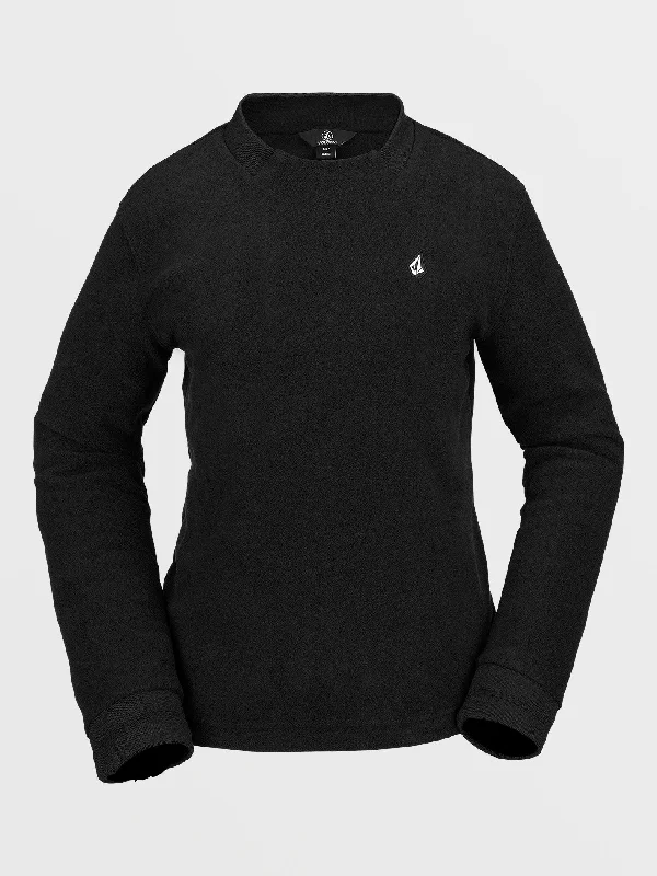 Steals and Deals Womens Polar Fleece Crew Pullover - Black