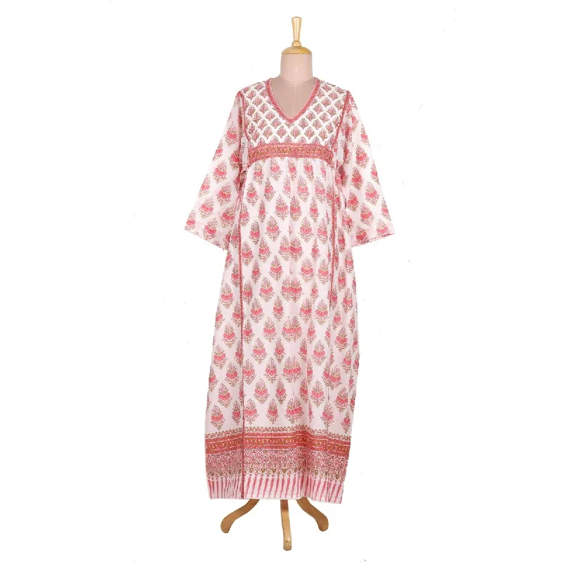 Big Discounts v-neck dressNOVICA Cotton print dress Modern Tradition