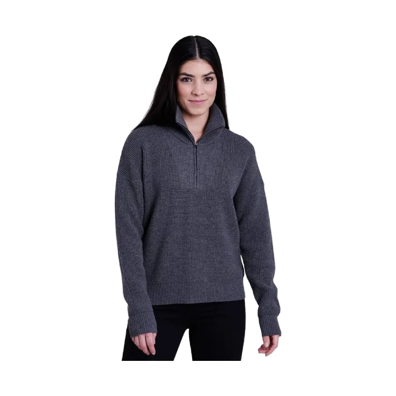 Online Specials Kuhl Women's Norda Quarter Zip Sweater - Charcoal