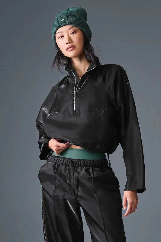 Price Break Cropped Afterglow Pullover - Black