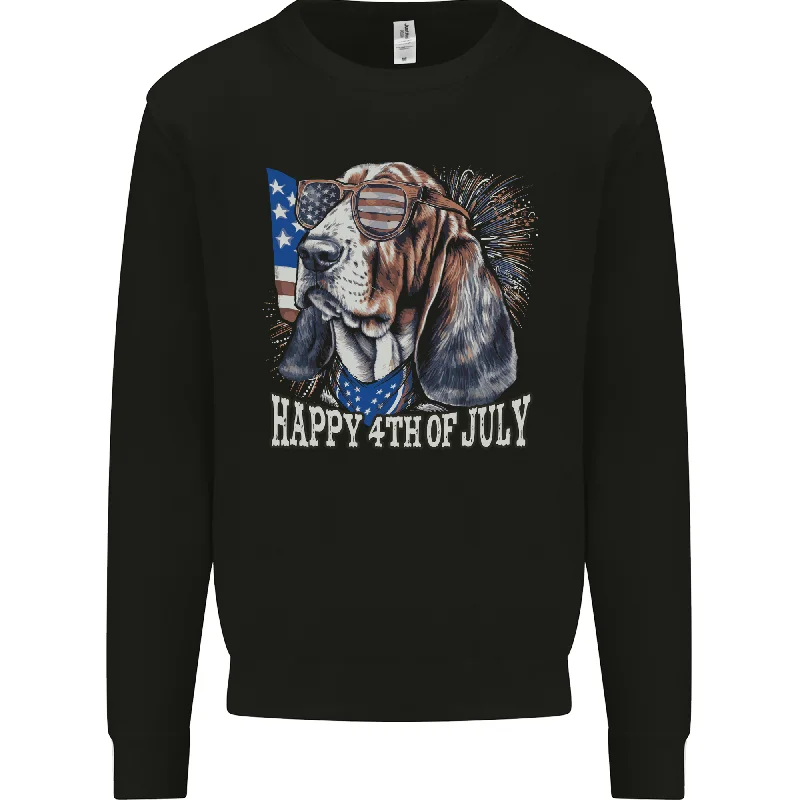 Midnight Sale contemporary fitness sweatshirtBassett Hound 4th of July Independence Day Mens Sweatshirt Jumper Midnight Sale contemporary fitness sweatshirtBassett Hound 4th of July Independence Day Mens Sweatshirt Jumper