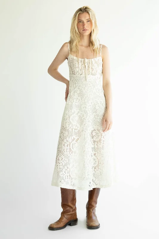 Seasonal Clearance fitted bodycon dressMIDI LACE DRESS