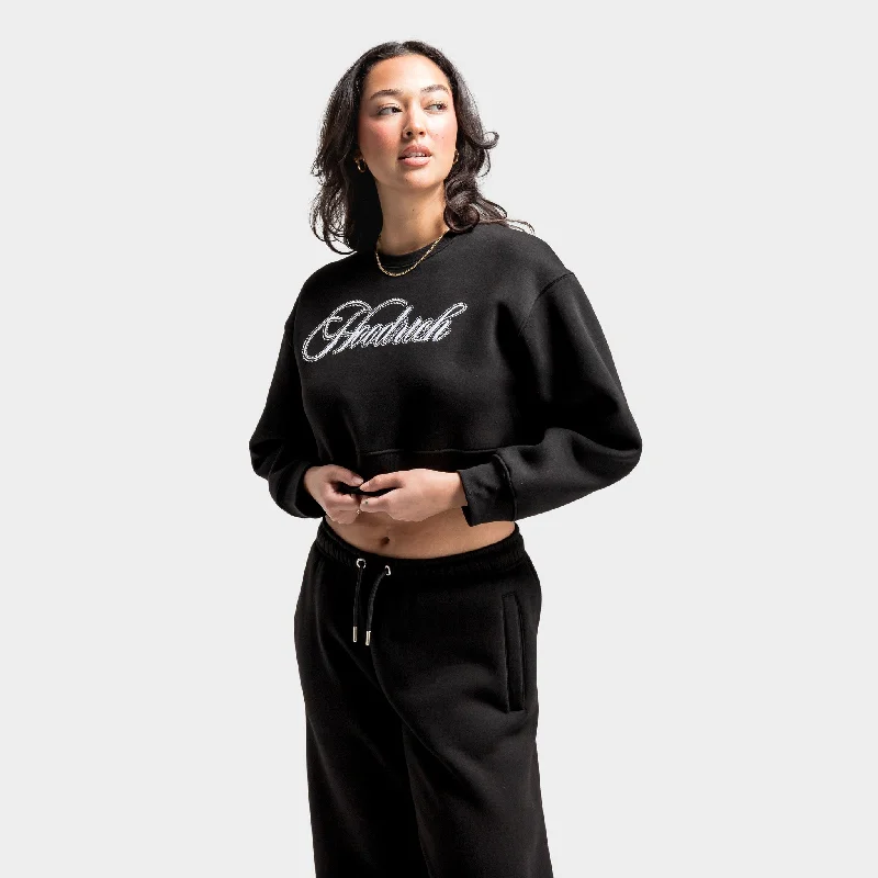 Lowest Price Hoodrich Women's OG Figure Crop Logo Crewneck / Black