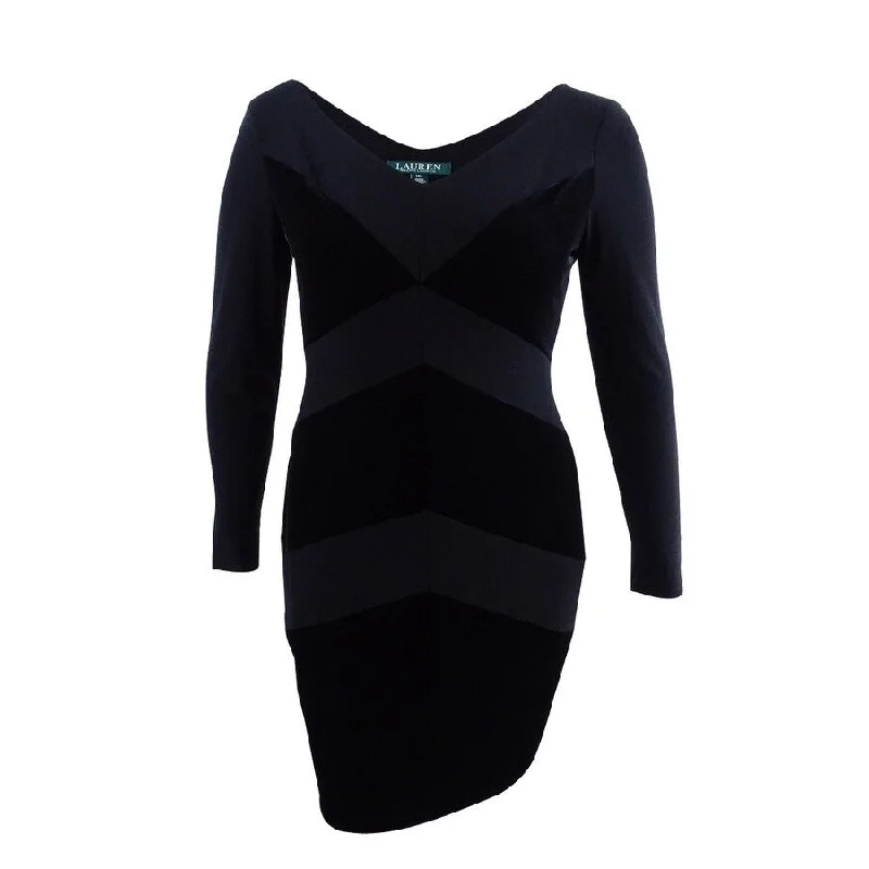 Deep Discounts boho-chic dressLauren by Ralph Lauren Women's Chevron Velvet Dress