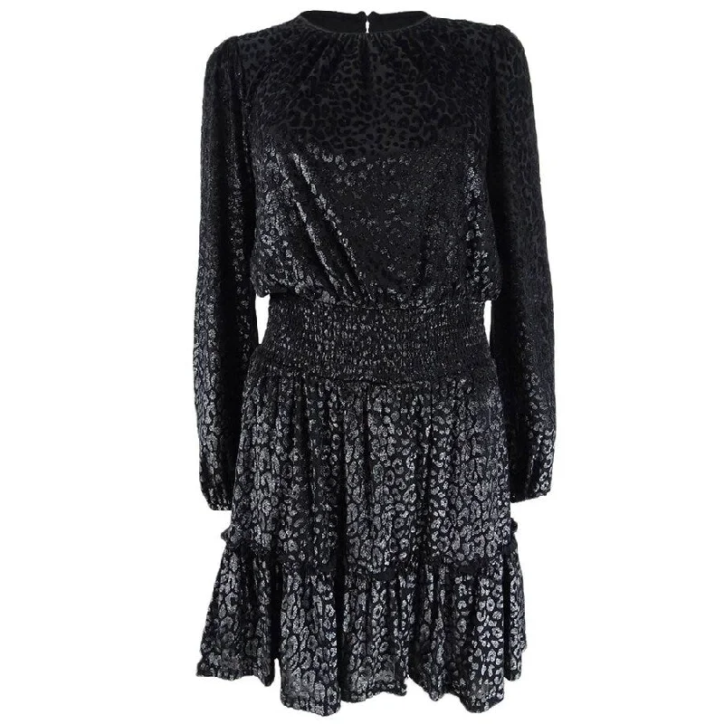 Friends and Family Sale ashionable dressMichael Michael Kors Women's Smocked Animal-Print Dress