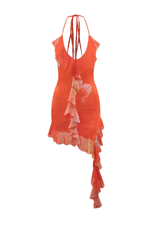 Best Seller trendy mini dressA&A Halter Neck Ruffle Mini Dress