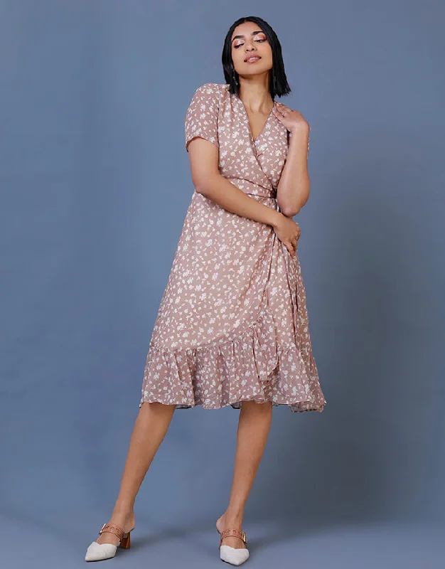 Massive Deals sleeveless dressPrinted Wrap Dress