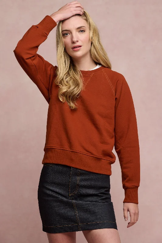 Deep Discounts Women's Raglan Sweatshirt - Cinnamon