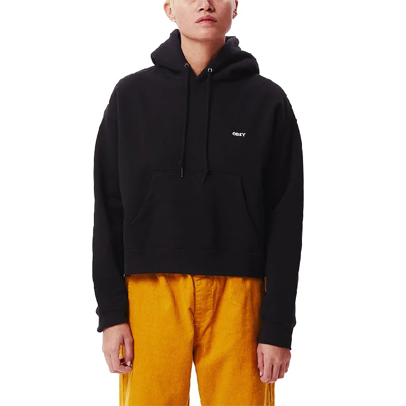 Seasonal Sale OBEY BOLD CROPPED HOOD // BLACK
