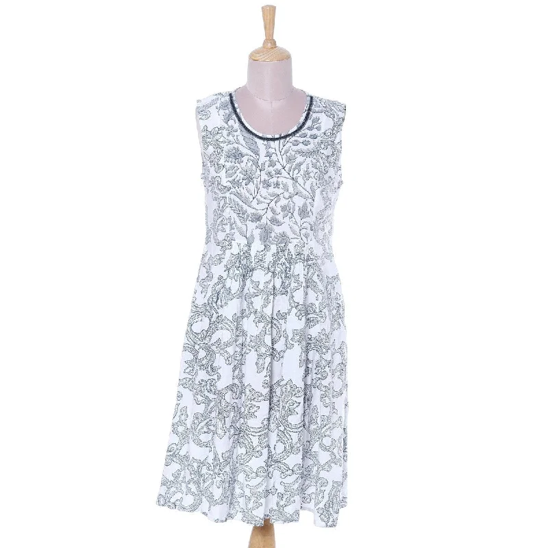 Exclusive Online Offer stylish party dressNOVICA Azure Vines Viscose sundress
