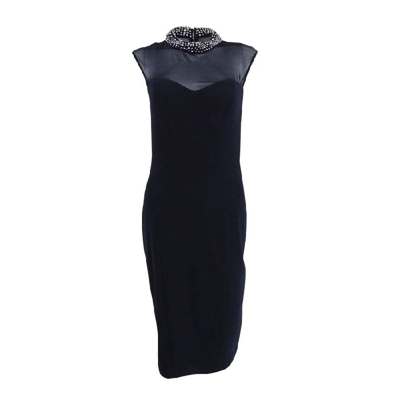 Major Savings flowy evening dressXscape Beaded Illusion Bodycon Dress
