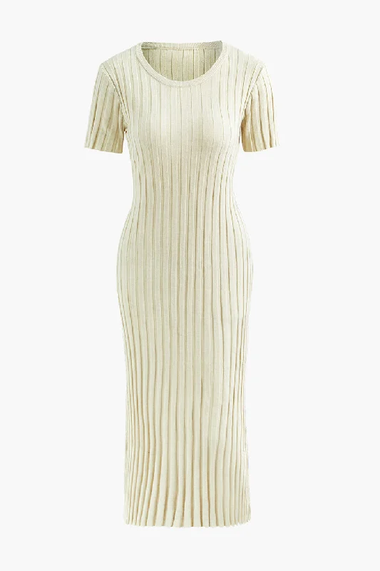 Savings Event shift dressA&A Elia Pleated Ribbed Knitted Maxi Dress