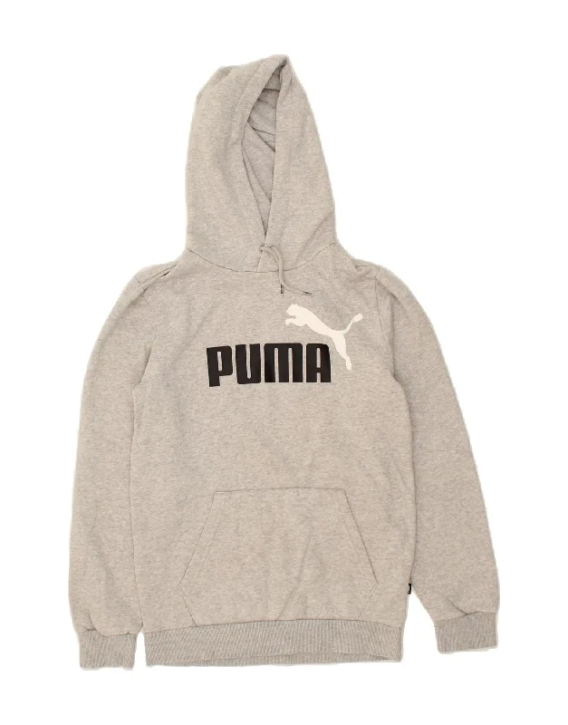 Final Markdown PUMA Mens Graphic Hoodie Jumper XS Grey Cotton