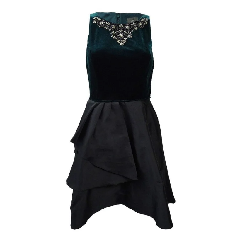 Steals and Deals boho-chic dressAdrianna Papell Women's Embellished Velvet & Taffeta Dress Steals and Deals boho-chic dressAdrianna Papell Women's Embellished Velvet & Taffeta Dress