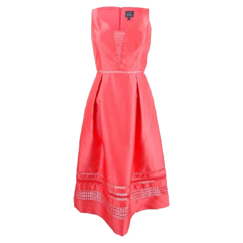 Markdowns backless dressAdrianna Papell Women's Mesh Trim A-Line Dress