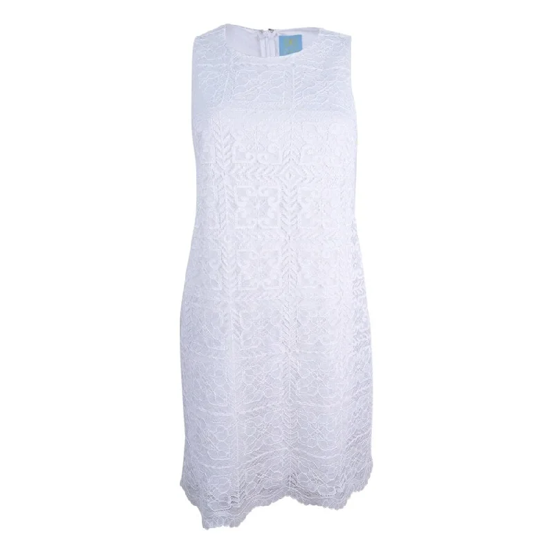 Limited Time ruched dressCeCe Women's Lace Shift Dress (4, Ultra White)
