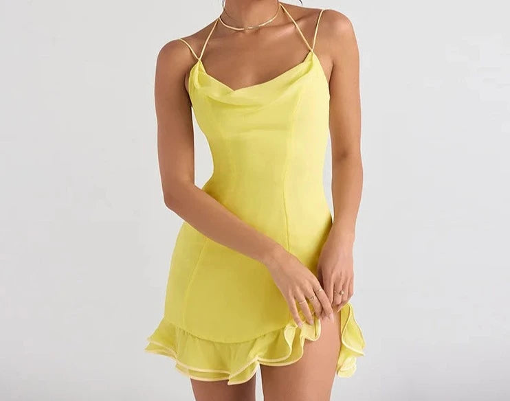 Reduced Prices textured dressA&A Summer Halter Chiffon Mini Dress
