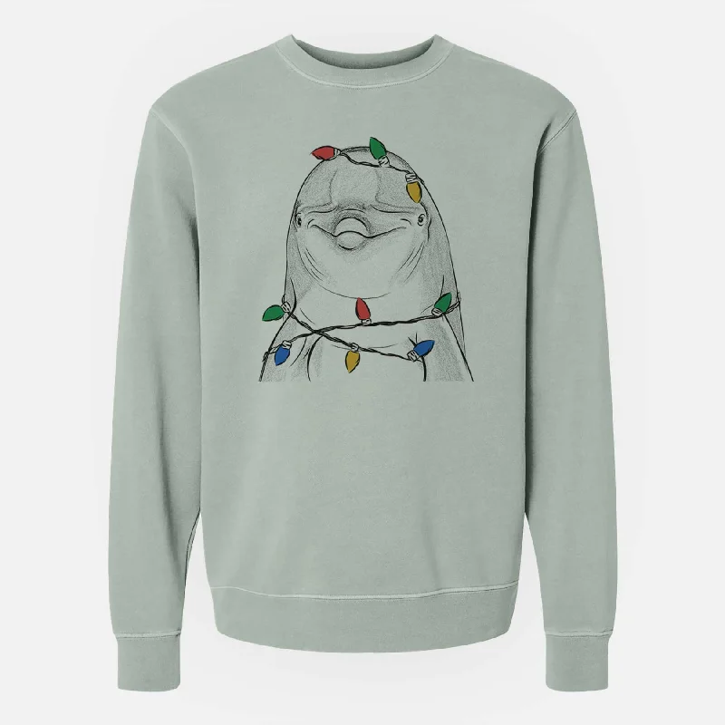 Price Reduction athletic streetwear sweatshirtChristmas Lights Dave the Dolphin - Unisex Pigment Dyed Crew Sweatshirt Price Reduction athletic streetwear sweatshirtChristmas Lights Dave the Dolphin - Unisex Pigment Dyed Crew Sweatshirt