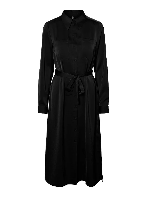 Early Access office dressIna Midi Shirt Dress (Black)