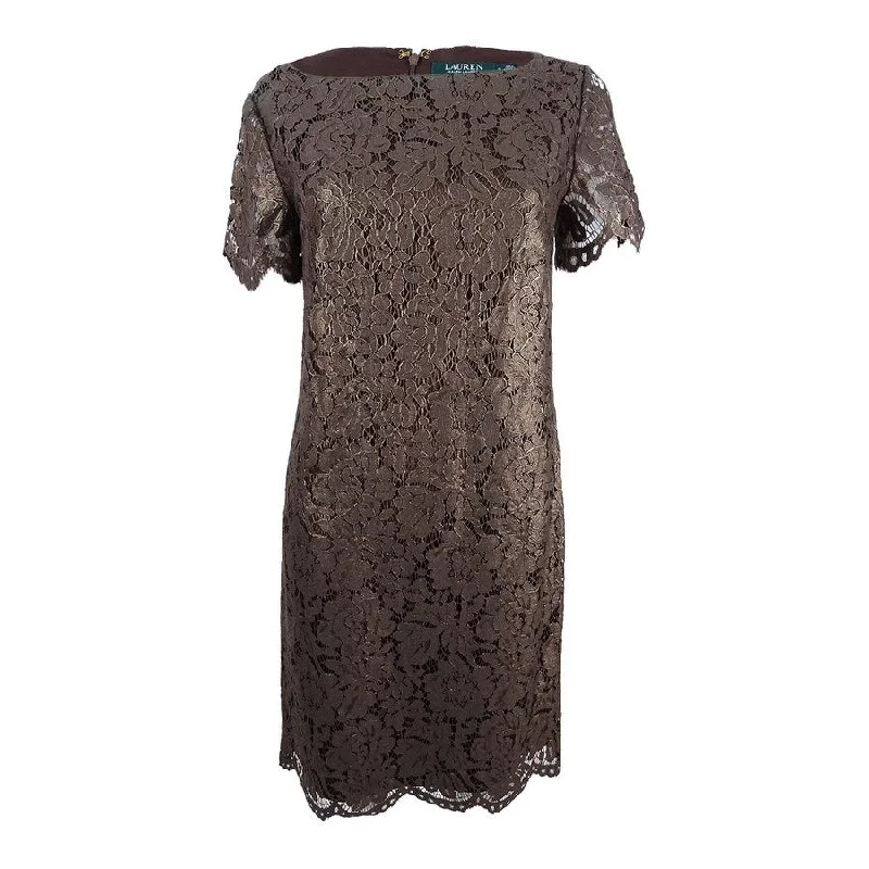 Weekend Deal structured dressLauren by Ralph Lauren Women's Lace Shift Dress (4, Brown) Weekend Deal structured dressLauren by Ralph Lauren Women's Lace Shift Dress (4, Brown)