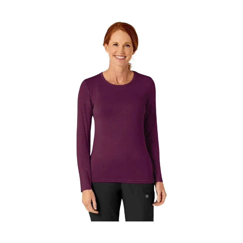 Lowest Price WonderWink Women's Silky Long Sleeve Top - Wine