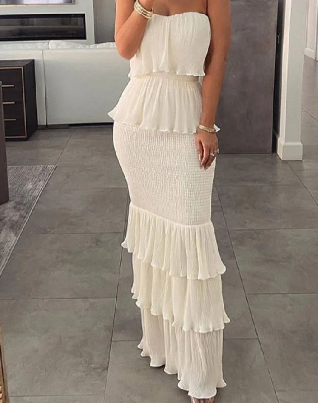 Huge Discounts tiered dressA&A Summer Breeze Maxi
