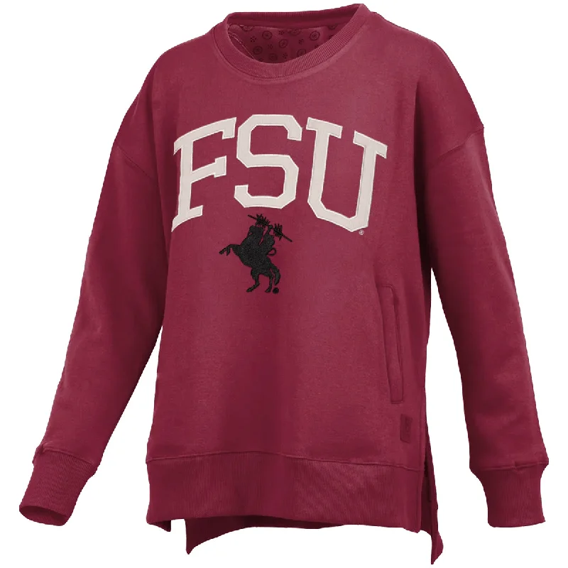 Big Discounts Pressbox Women's FSU Unconquered Silhouette Side Pocket Crew Fleece - Garnet
