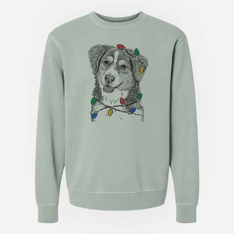 Limited Edition cool workout sweatshirtChristmas Lights Molly the Miniature Bernedoodle - Unisex Pigment Dyed Crew Sweatshirt Limited Edition cool workout sweatshirtChristmas Lights Molly the Miniature Bernedoodle - Unisex Pigment Dyed Crew Sweatshirt