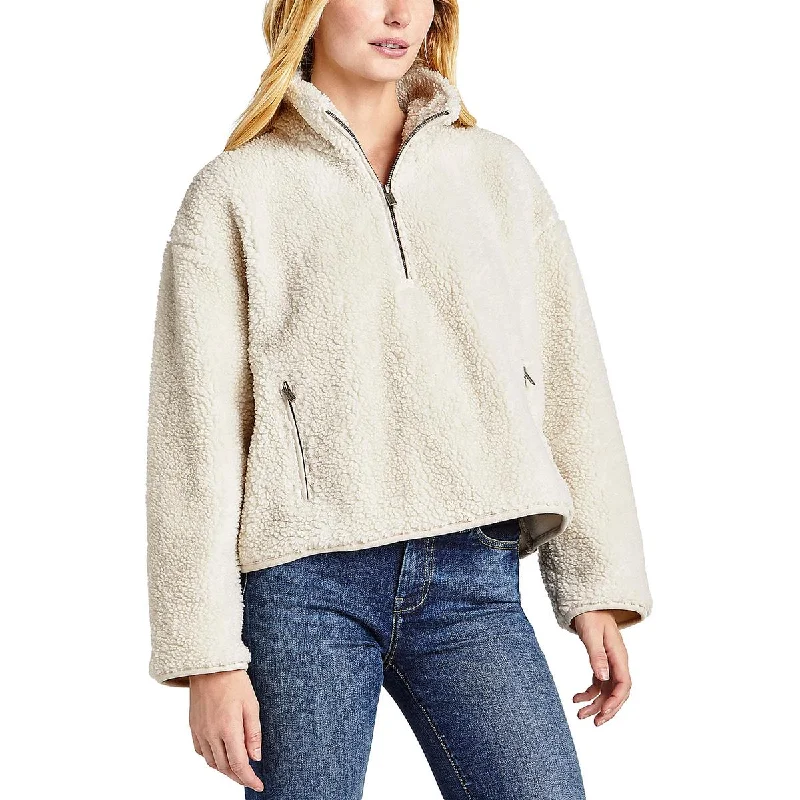 Extra Discounts Splendid Womens Faux Fur 1/4 Zip Sweatshirt