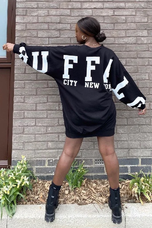 Midnight Sale trendy bodycon dressBlack Buffalo New York Slogan Sweater Dress - Nazaria Midnight Sale trendy bodycon dressBlack Buffalo New York Slogan Sweater Dress - Nazaria